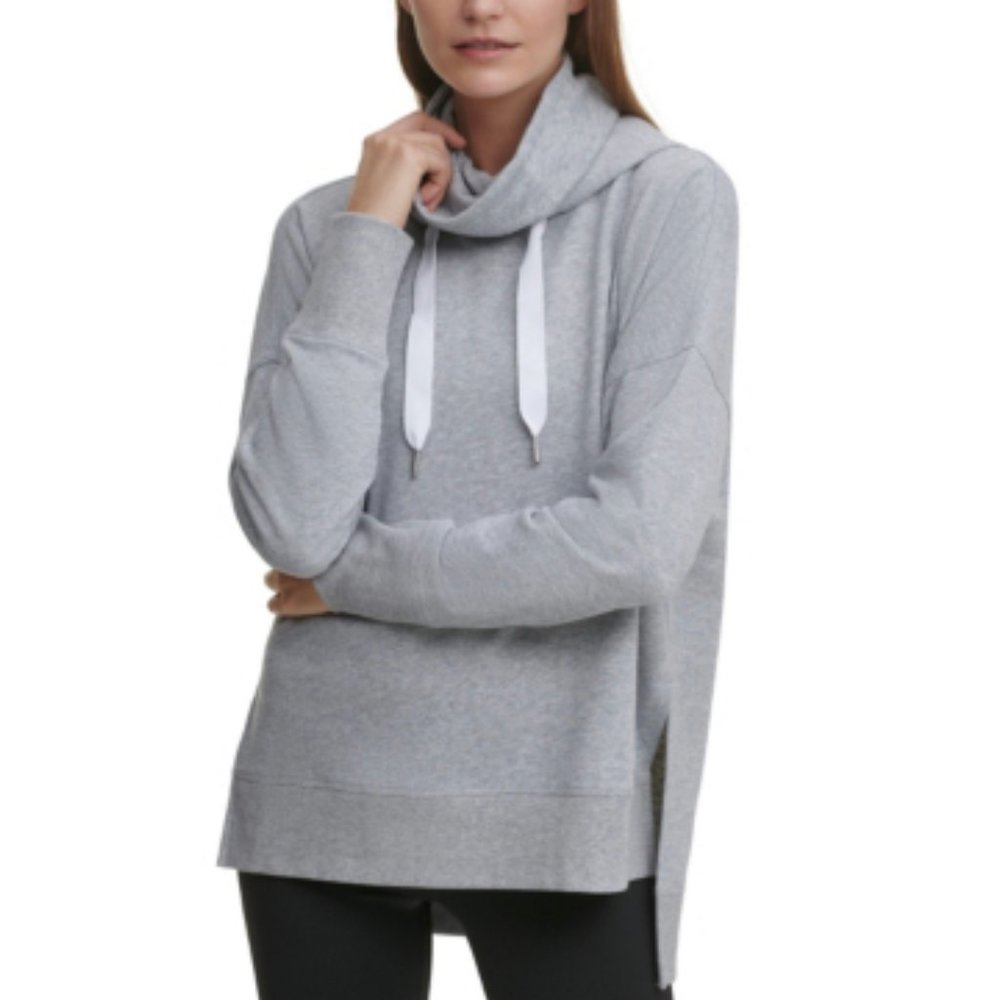 💖MEGA SALE💖Calvin Klein PFCT3912 Women's Mask Funnel Neck Grey Hoodie Cotton - Picture 3 of 8